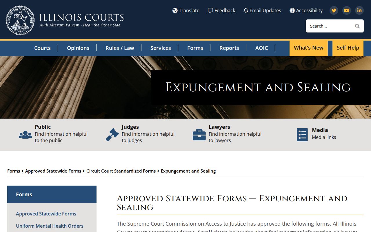 Illinois Courts approved expungement and sealing forms for Belle Rive-linked cases