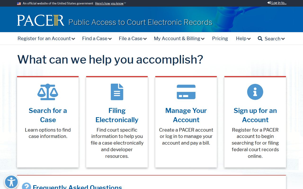 PACER federal court record search for a Belle Rive-related federal case