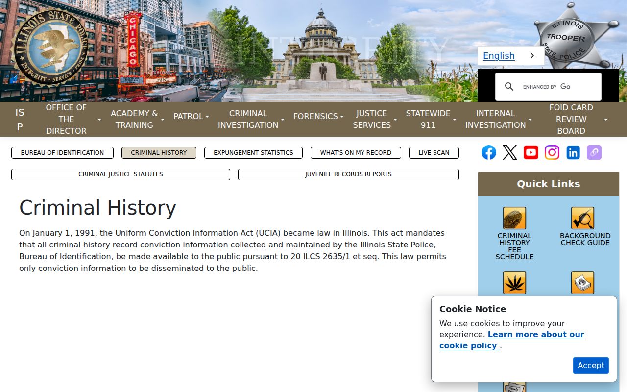 Illinois UCIA conviction information for Dahlgren record research