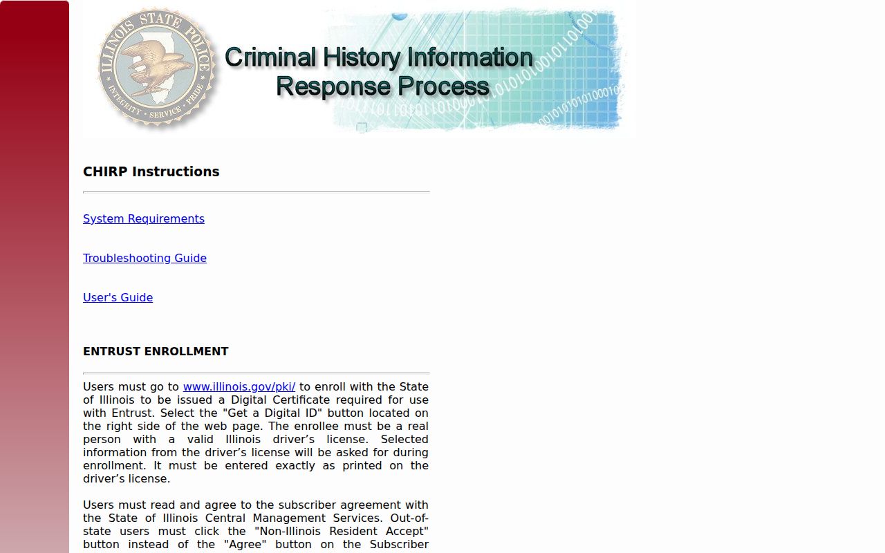 Hamilton County criminal history CHIRP portal access