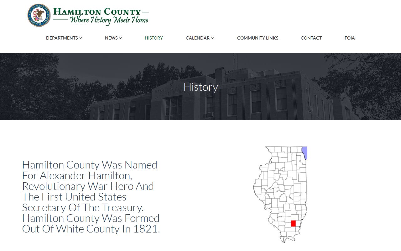 Hamilton County criminal history and county formation record source