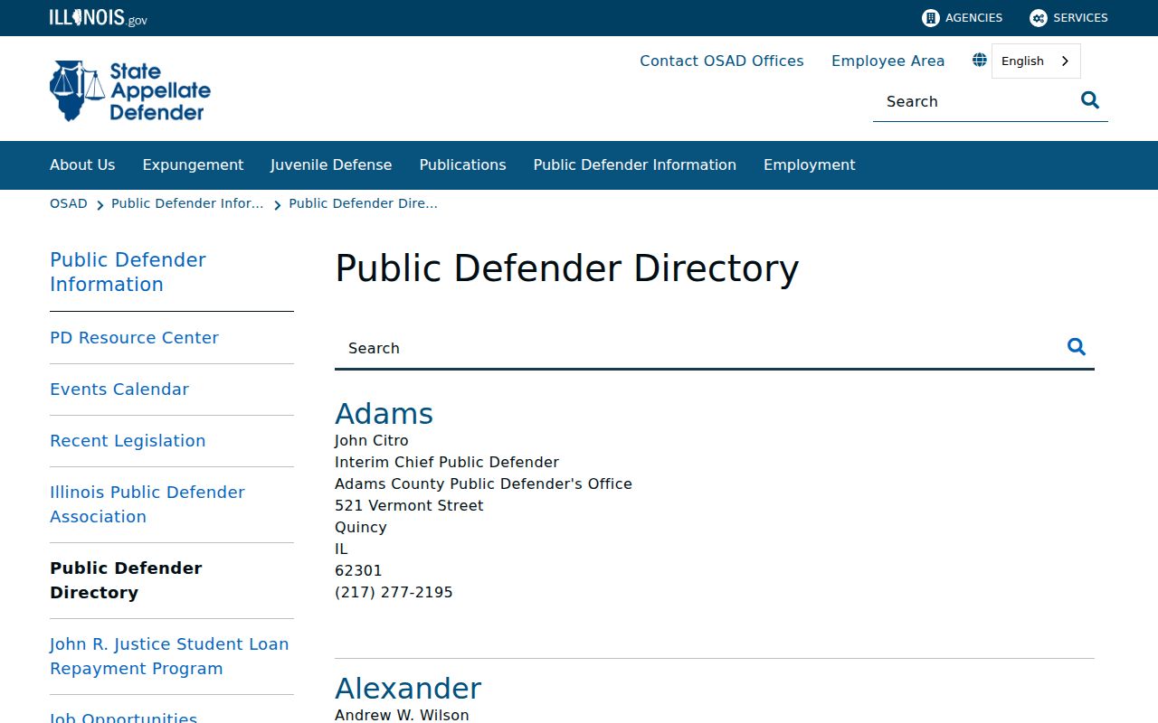 McLeansboro criminal case public defender directory